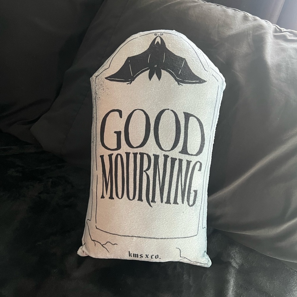 Good mourning tombstone pillow